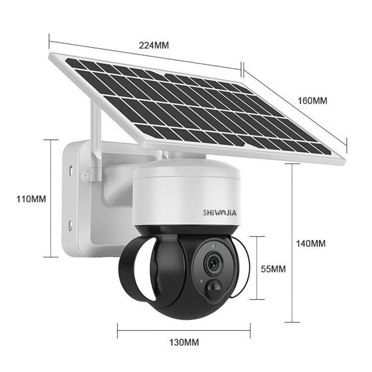 SHIWOJIA Waterproof WiFi Solar Dome IP Camera, Support Two-way Audio & PIR Motion Detection & Night Vision & TF Card, SHIWOJIA SHIWOJIA Waterproof WiFi Solar Dome IP Camera, Support Two-way Audio & PIR Motion Detection & Night Vision & TF Card, SHIWOJIA